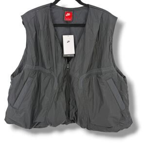 Nike Tech Woven Vest Mens Sz XL Black Bubble Hem With Pockets